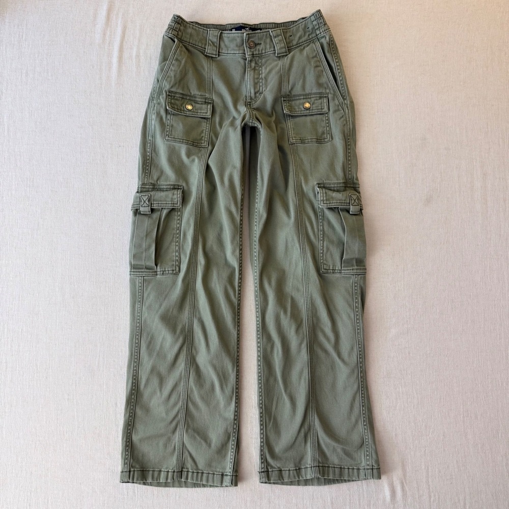 Hollister Low-Rise Baggy Cargo Pants Womens 0R Olive Green